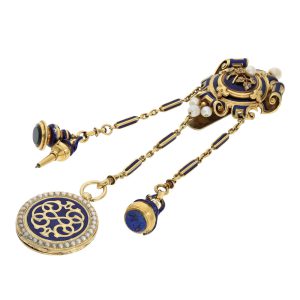 Very fine French cylinder with matching chatelaine Circa 1820