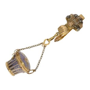 Swiss gold and enamel basket-shaped pendant watch Circa 1810