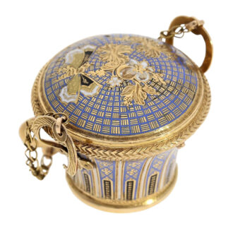 Swiss gold and enamel basket-shaped pendant watch Circa 1810