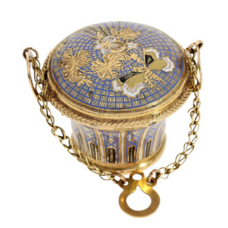 Swiss gold and enamel basket-shaped pendant watch Circa 1810