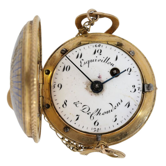 Swiss gold and enamel basket-shaped pendant watch Circa 1810 Swiss gold and enamel basket-shaped pendant watch Circa 1810