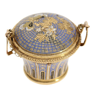 Swiss gold and enamel basket-shaped pendant watch Circa 1810