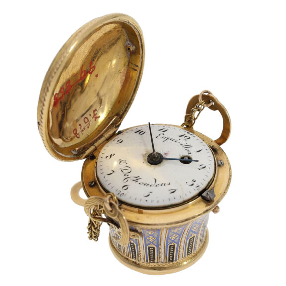 Swiss gold and enamel basket-shaped pendant watch Circa 1810 Swiss gold and enamel basket-shaped pendant watch Circa 1810