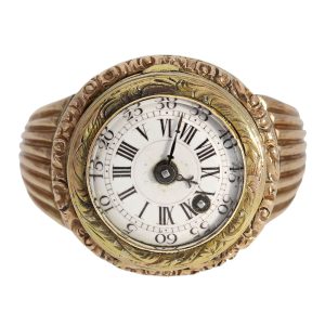 French rose and yellow gold Louis XV ring watch Circa 1770