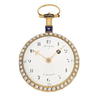 French gold, enamel and pearl-set verge with chatelaine Circa 1790 French gold, enamel and pearl-set verge with chatelaine Circa 1790