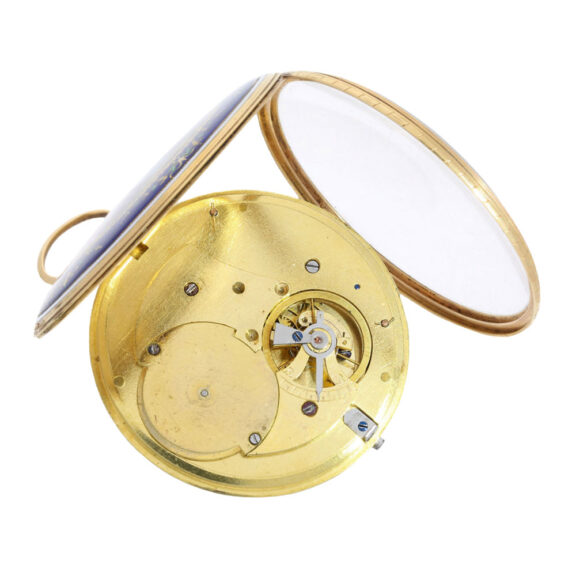 Swiss 18K gold and enamel virgule watch Circa 1800 Swiss 18K gold and enamel virgule watch Circa 1800