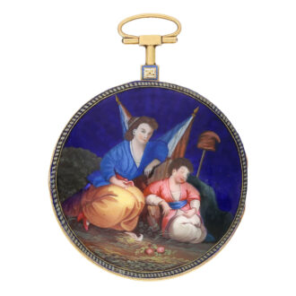 Large French 18K gold and enamel verge watch Circa 1795 Large French 18K gold and enamel verge watch Circa 1795