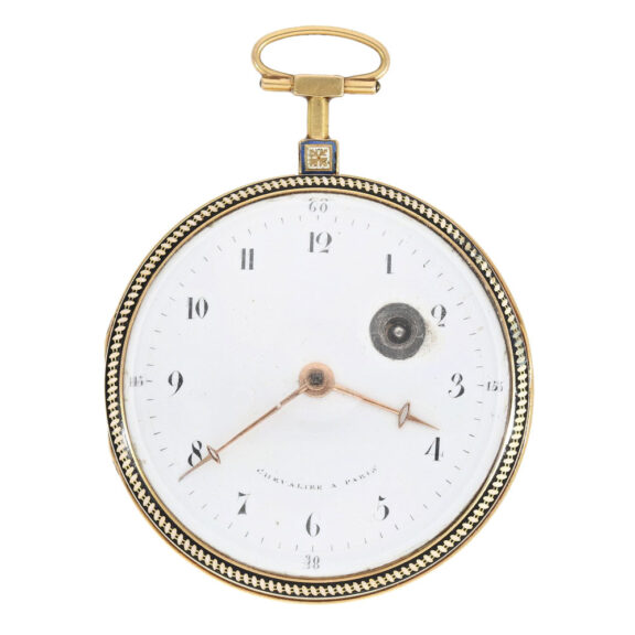 Large French 18K gold and enamel verge watch Circa 1795 Large French 18K gold and enamel verge watch Circa 1795