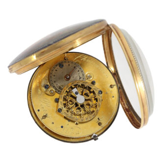 Large French 18K gold and enamel verge watch Circa 1795 Large French 18K gold and enamel verge watch Circa 1795
