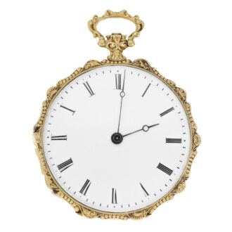 Very early Swiss gold and enamel pendant watch Circa 1860 Very early Swiss gold and enamel pendant watch Circa 1860
