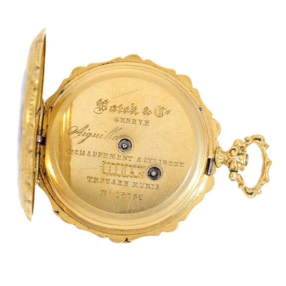 Very early Swiss gold and enamel pendant watch Circa 1860 Very early Swiss gold and enamel pendant watch Circa 1860
