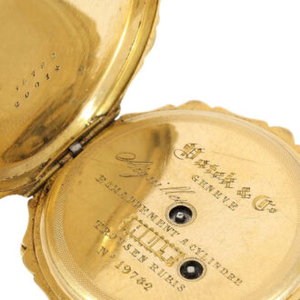 Very early Swiss gold and enamel pendant watch Circa 1860 Very early Swiss gold and enamel pendant watch Circa 1860
