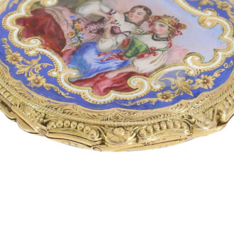 Very early Swiss gold and enamel pendant watch Circa 1860 Very early Swiss gold and enamel pendant watch Circa 1860