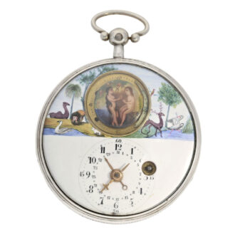 French silver verge with Adam and Eve seconds automaton Circa 1790