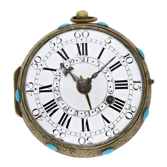 French turquoise-set oignon watch with date Circa 1630-1670