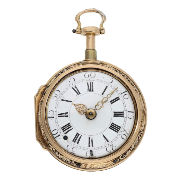 Swiss rose gold repeating repoussé verge watch Circa 1740 Swiss rose gold repeating repoussé verge watch Circa 1740