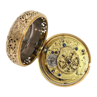 Swiss rose gold repeating repoussé verge watch Circa 1740
