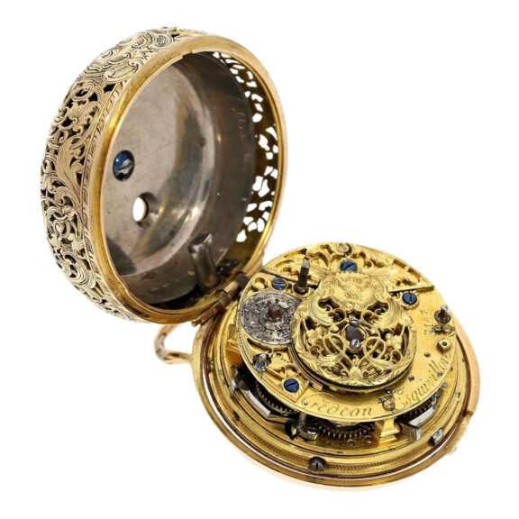 Swiss rose gold repeating repoussé verge watch Circa 1740 Swiss rose gold repeating repoussé verge watch Circa 1740