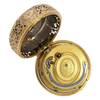 Swiss rose gold repeating repoussé verge watch Circa 1740