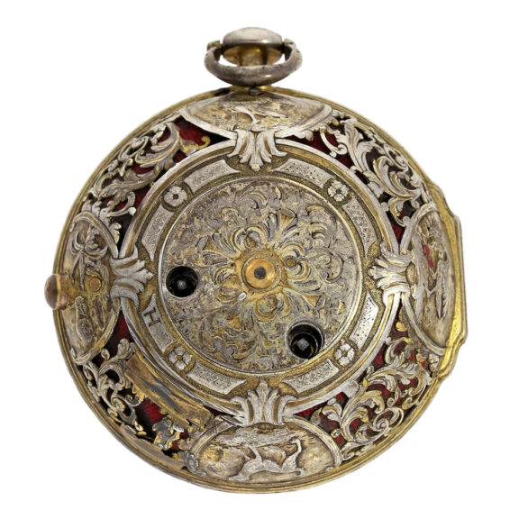English silver pair cased verge watch with alarm Circa 1740-1750 English silver pair cased verge watch with alarm Circa 1740-1750