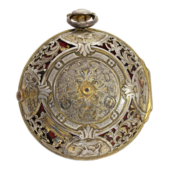 English silver pair cased verge watch with alarm Circa 1740-1750