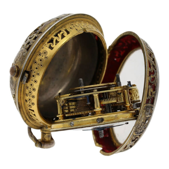 English silver pair cased verge watch with alarm Circa 1740-1750 English silver pair cased verge watch with alarm Circa 1740-1750
