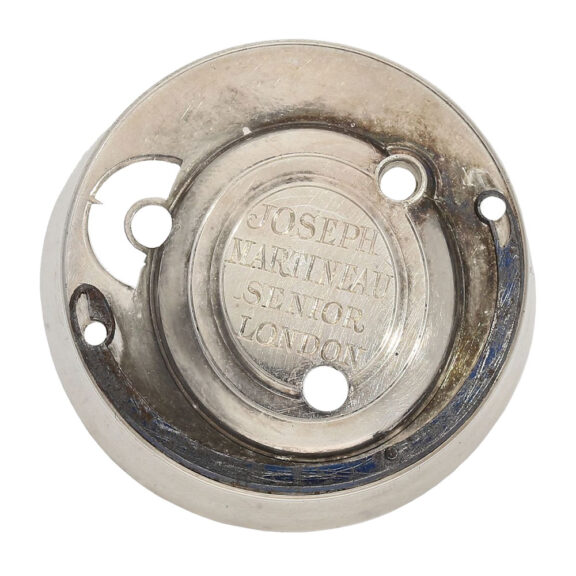 English silver pair cased verge watch with alarm Circa 1740-1750 English silver pair cased verge watch with alarm Circa 1740-1750