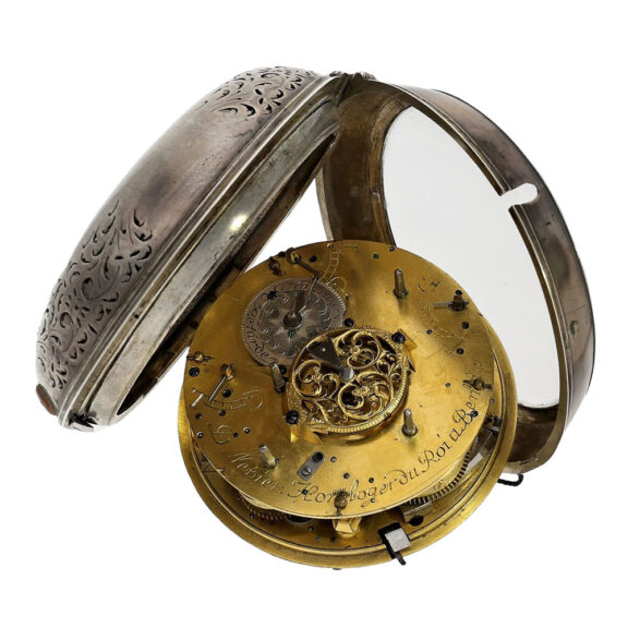 Highly complicated German silver coach watch Circa 1760 Highly complicated German silver coach watch Circa 1760