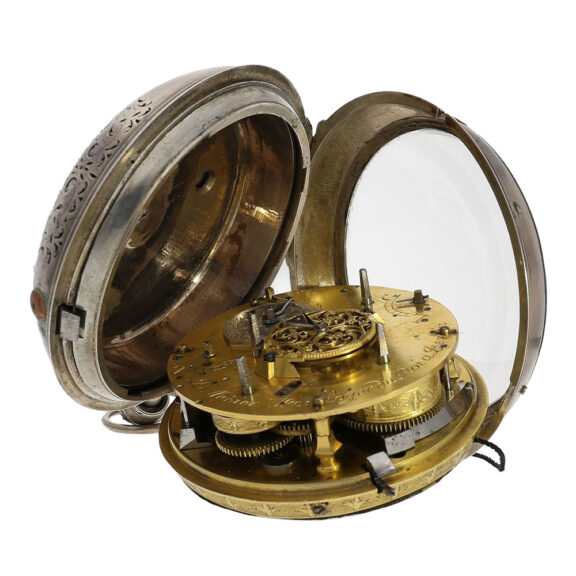 Highly complicated German silver coach watch Circa 1760 Highly complicated German silver coach watch Circa 1760