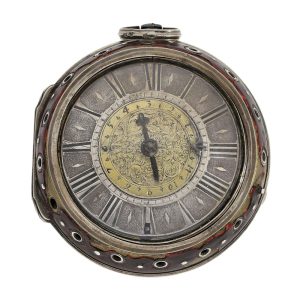 English pair cased single-handed verge with alarm Circa 1686-1689