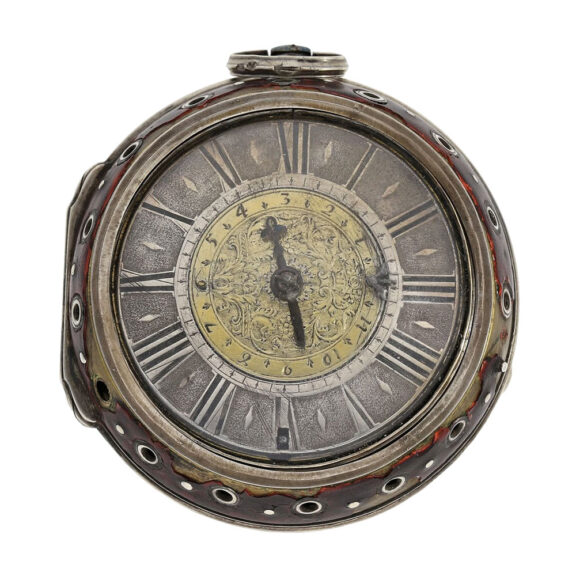 English pair cased single-handed verge with alarm Circa 1686-1689