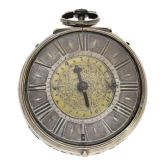 English pair cased single-handed verge with alarm Circa 1686-1689