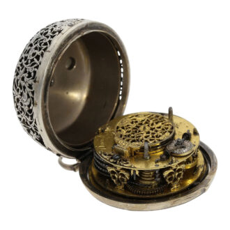 English pair cased single-handed verge with alarm Circa 1686-1689