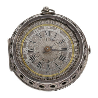 Swiss silver verge with alarm and rotating date display Circa 1690