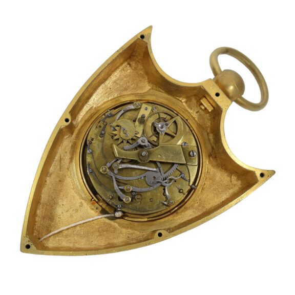 Extremely rare shield-shaped officer's travel clock Circa 1820 Extremely rare shield-shaped officer's travel clock Circa 1820