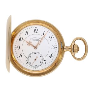 German 18K gold hunting cased precision watch Circa 1905