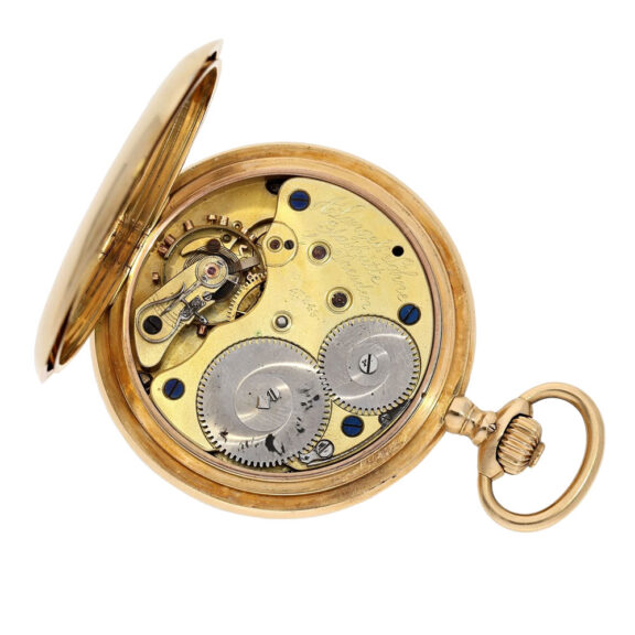 German 18K gold hunting cased precision watch Circa 1905 German 18K gold hunting cased precision watch Circa 1905