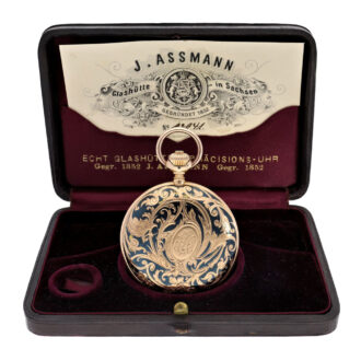 German 18 carat rose gold hunting cased ankerchronometer pocket watch, circa 1900