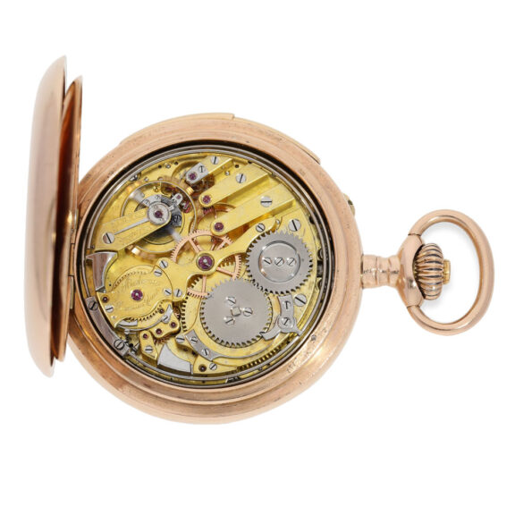 Very early Swiss rose gold complicated lever Circa 1870 Very early Swiss rose gold complicated lever Circa 1870
