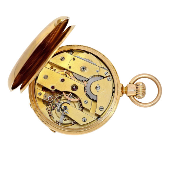 Important Swiss gold open faced deck chronometer Circa 1875 Important Swiss gold open faced deck chronometer Circa 1875