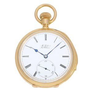 Swiss gold minute repeating lever pocket watch Circa 1883