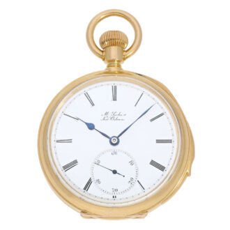 Swiss gold minute repeating lever pocket watch Circa 1883