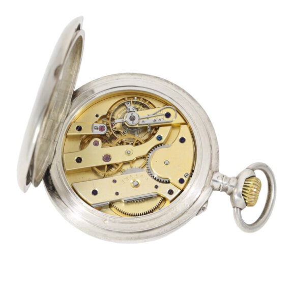 Very early Swiss silver lever deck chronometer Circa 1915 Very early Swiss silver lever deck chronometer Circa 1915