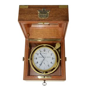 Swiss deck chronometer with double transport box Circa 1945