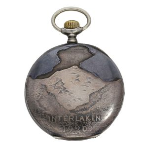 Unusual Swiss silver marksman's lever watch Circa 1920