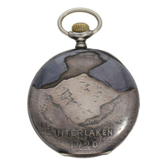 Unusual Swiss silver marksman's lever watch Circa 1920