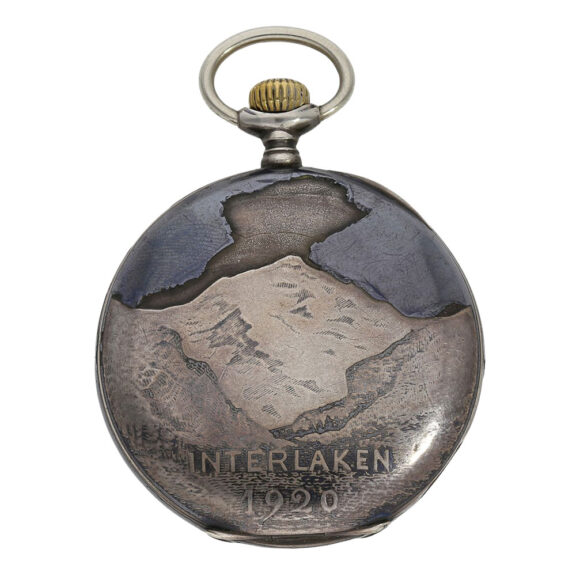 Unusual Swiss silver marksman's lever watch Circa 1920
