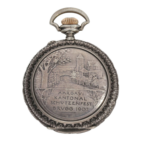 Swiss silver open faced marksman's lever watch Circa 1902 Swiss silver open faced marksman's lever watch Circa 1902