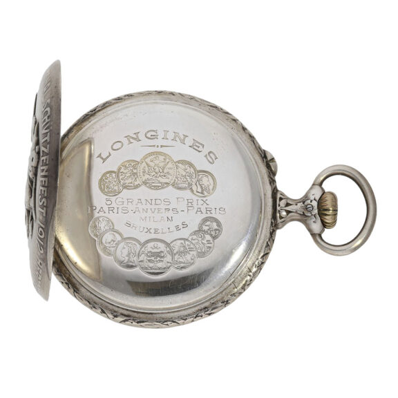 Swiss silver open faced marksman's pocket watch Circa 1912 Swiss silver open faced marksman's pocket watch Circa 1912