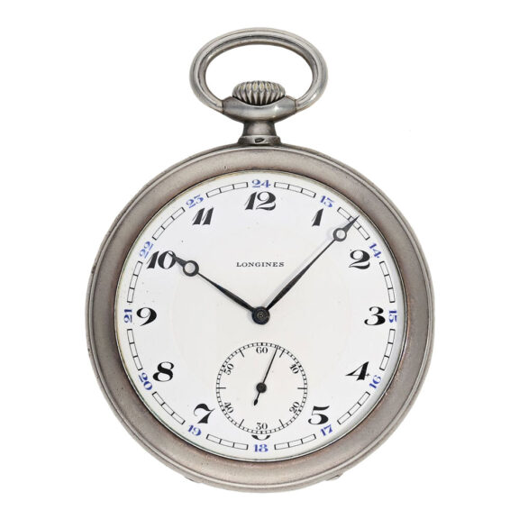 Swiss silver marksman's watch with silver watch chain Circa 1934 Swiss silver marksman's watch with silver watch chain Circa 1934